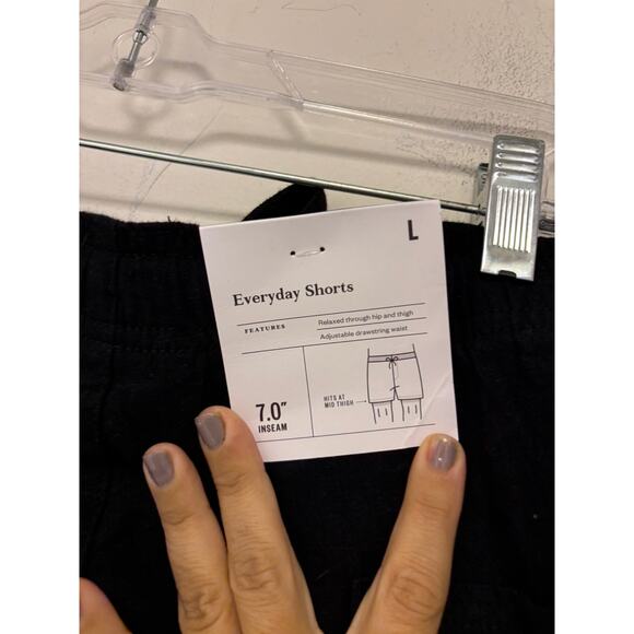 Goodfellow Everyday Shorts 7" Inseam Black Size Large NWT Linen Cotton Blend - Picture 4 of 6